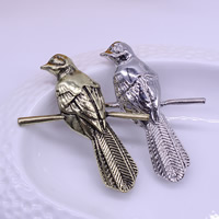 Zinc Alloy Brocher, Bird, forgyldt, flere farver til valg, bly & cadmium fri, 40x47mm, Solgt af PC