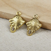 Pendentifs animaux en alliage de zinc, éléphant, Plaqué de couleur d'or antique, protéger l'environnement, sans nickel, plomb et cadmium, 20x15x2mm, Trou:Environ 2mm, 300PC/lot, Vendu par lot