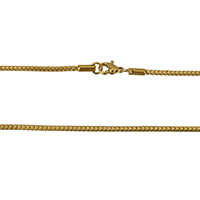 Stainless Steel Nekclace Chain, Roestvrij staal, gold plated, 2mm, Lengte Ca 20 inch, 10strengen/Lot, Verkocht door Lot