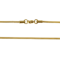 Stainless Steel Nekclace Chain, Roestvrij staal, gold plated, 1.50mm, Lengte Ca 20 inch, 10strengen/Lot, Verkocht door Lot