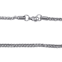 Stainless Steel Chain halskæde, hvede kæde, oprindelige farve, 4mm, Længde Ca. 20 inch, 10Strands/Lot, Solgt af Lot