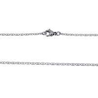 Stainless Steel Chain Ogrlica, Nehrđajući čelik, Mariner lanac, izvorna boja, 4x1.50x0.50mm, Dužina Približno 18 inčni, 10pramenovi/Lot, Prodano By Lot