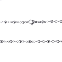 Stainless Steel Chain Ogrlica, Nehrđajući čelik, bar lanac, izvorna boja, 8x3.50x3.50mm, Dužina Približno 20 inčni, 10pramenovi/Lot, Prodano By Lot