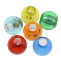 Silver Accent Acrylic Beads Round translucent mixed colors 8mm Approx 2mm Approx Sold By Bag