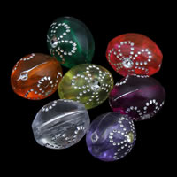 Silver Accent Acrylic Beads Oval transparent mixed colors Approx 1mm Approx Sold By Bag