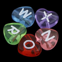 Alphabet Acrylic Beads transparent & with letter pattern & mixed Approx 1mm Approx Sold By Bag