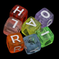 Alphabet Acrylic Beads transparent & with letter pattern & mixed Approx 1mm Approx Sold By Bag