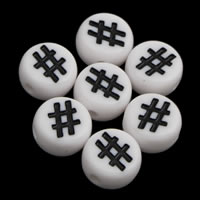 Opaque Acrylic Beads Flat Round solid color white Approx 1mm Approx Sold By Bag