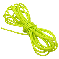 Cordon en caoutchouc, creux, vert fluorescent, 2mm, 1000m/lot, Vendu par lot