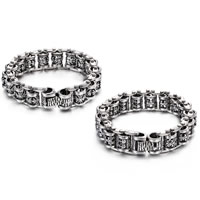 acier inoxydable bracelet, styles différents pour le choix & pour homme & noircir, 18mm, Vendu par Environ 9 pouce brin