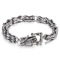 Men Bracelet Stainless Steel Hand for man & blacken 16mm Sold Per Approx 8.8 Inch Strand