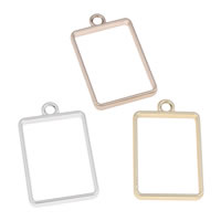 Pendentifs en alliage de zinc, rectangle, Placage, mat, plus de couleurs à choisir, sans plomb et cadmium, 22x34x4mm, Trou:Environ 2mm, 500PC/sac, Vendu par sac