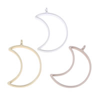 Zinc alliage Moon pendentifs, alliage de zinc, lune, Placage, mat, plus de couleurs à choisir, sans plomb et cadmium, 26x38x4mm, Trou:Environ 2mm, 500PC/sac, Vendu par sac