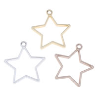 Colgante estrella de la aleación del cinc, aleación de zinc, chapado, mate, más colores para la opción, libre de plomo & cadmio, 33x35x4mm, agujero:aproximado 2mm, 500PCs/Bolsa, Vendido por Bolsa