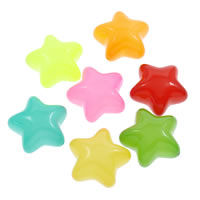 Jelly Stijl Acryl Kralen, Ster, gelei stijl, meer kleuren voor de keuze, 23x23x14mm, Gat:Ca 1mm, 10pC's/Bag, Verkocht door Bag