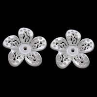 ABS Pearl plaisteach Bead Cap Socrú, Flower, bán, 35x7mm, Poll:Thart 2mm, Trastomhas Istigh:Thart 1mm, Thart 300ríomhairí pearsanta/Mála, Díolta De réir Mála