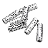 Abalorios de Aleación de Zinc , Columna, chapado en color de plata antigua, libre de níquel, plomo & cadmio, 3.50x11mm, agujero:aproximado 1.5mm, aproximado 1000T/Bolsa, Vendido por Bolsa