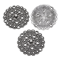 Sinc Alloy Flower Pendants, dath airgid antique plátáilte, multihole, nicil, luaidhe & caidmiam saor in aisce, 23.50x23.50x4mm, Poll:Thart 1.5mm, 200ríomhairí pearsanta/Lot, Díolta De réir Lot