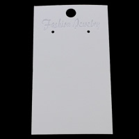 Paper Earring Stud Display Board Rectangle with letter pattern white Sold By Bag