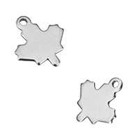 Stainless Steel korut Riipukset, Ruostumaton teräs, Maple Leaf, alkuperäinen väri, 11x13x1mm, Reikä:N. 0.5mm, 1000PC/erä, Myymät erä