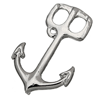 Zinklegering stuurwiel of anker hangers, Zinc Alloy, platinum plated, nautische patroon & met lus & dubbel-gat, nikkel, lood en cadmium vrij, 23.50x37x2.50mm, Gat:Ca 2mm, 7x5mm, 100pC's/Lot, Verkocht door Lot