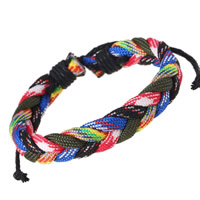 Pulseira Unissex, Paracord, with Cânhamo, pulseira trançada & ajustável, multi colorido, níquel, chumbo e cádmio livre, 20mm, comprimento Aprox 6.6 inchaltura, 2vertentespraia/Lot, vendido por Lot