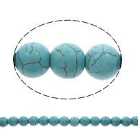 Syntetický Turquoise Korálek, Kolo, modrý, 12mm, Cca 37PC/Strand, Prodáno za Cca 15.5 inch Strand