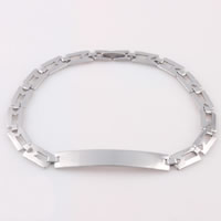 Roestvrij staal armbanden, oorspronkelijke kleur, 6.50mm, Per verkocht Ca 8.8 inch Strand