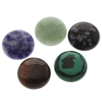 Ædelsten Cabochon, flad bagside & blandet, 20x7mm, 5pc'er/Bag, Solgt af Bag