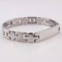 Rustfrit stål smykker Armbånd, Stainless Steel, oprindelige farve, 9mm, Solgt Per Ca. 7.8 inch Strand