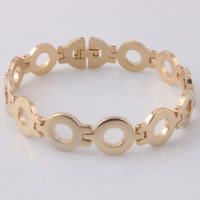 Roestvrij staal armbanden, gold plated, 14mm, Per verkocht Ca 8.6 inch Strand