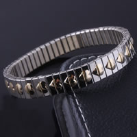 Unisex karkötő és Bangle, Stainless Steel, galvanizált, egynemű & A szív mintás & kétszínű, 9mm, Naponta eladott Kb 7.4 inch Strand