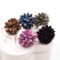 Dobbelt Stillet Stud Earring, ABS plastik perle, med Velveteen, rustfrit stål ørering indlæg, Flower, flere farver til valg, 16x26mm, Solgt af par