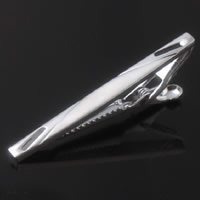 Messinki Tie Clip, platina väri päällystetty, emali, nikkeli, lyijy ja kadmium vapaa, 38x6mm, Myymät PC