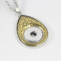 Zinc Alloy Jewelry Necklace with iron chain Teardrop plated rope chain & blacken lead & cadmium free 45mm Inner Approx 6mm Length Approx 19.5 Inch Sold By Bag