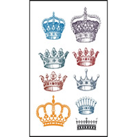 Autocollants de tatouage, papier, couronne, imperméable, 105x60mm, 100PC/sac, Vendu par sac