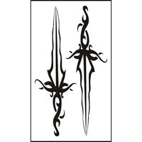 Tattoo Sticker Paper Sword waterproof Sold By Bag