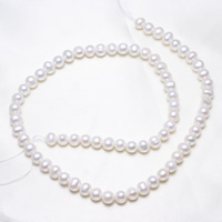 Krumpir Kulturan Slatkovodni Pearl perle, prirodan, bijel, 5-6mm, Rupa:Približno 0.8mm, Prodano Per Približno 15.5 inčni Strand