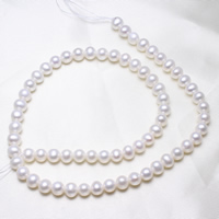 Brambor pěstované sladkovodní perle, Sladkovodní Pearl, přírodní, bílý, 6-7mm, Otvor:Cca 0.8mm, Prodáno za Cca 15.5 inch Strand