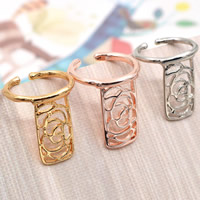 liga de zinco Cuff Ring Finger, banhado, Mais cores pare escolha, Chumbo e cádmio livre, 17mm, tamanho:6.5, vendido por PC