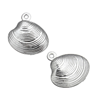 Stainless Steel korut Riipukset, Ruostumaton teräs, Kuori, alkuperäinen väri, 13.50x14x4mm, Reikä:N. 1mm, 1000PC/erä, Myymät erä