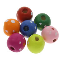 Wood Beads Round printing mixed colors 10mm Approx 1mm Approx Sold By Bag