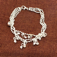 Mosiądz anklet, ze 5cm przedłużeniami łańcuszka, Platerowane w kolorze platyny, 3 żyłki, bez zawartości niklu, ołowiu i kadmu, 220mm, długość około 8.5 cal, 3nici/torba, sprzedane przez torba