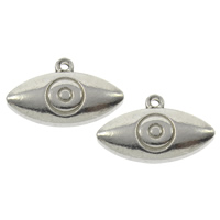 Rozsdamentes acél Ékszerek Medálok, Stainless Steel, Ló Eye, az eredeti szín, 20x12x4mm, Lyuk:Kb 1mm, 100PC-k/Bag, Által értékesített Bag