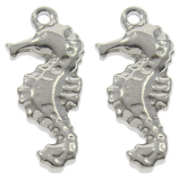 Rostfritt stål Animal Hängen, ROSTFRITT STÅL, Seahorse, ursprungliga färgen, 9x20x3mm, Hål:Ca 1mm, 100PC/Bag, Säljs av Bag