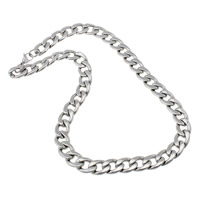 Ketting van edelstaal ketting, Roestvrij staal, twist ovale keten & voor de mens, oorspronkelijke kleur, 15x22x4mm, Lengte Ca 23 inch, 10strengen/Lot, Verkocht door Lot