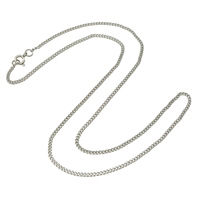 Stainless Steel Chain Ogrlica, Nehrđajući čelik, rubnik lanac, izvorna boja, 2x3x1mm, Dužina Približno 17 inčni, 50pramenovi/Lot, Prodano By Lot