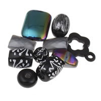 Acrylic Mixed Jewelry black - Approx 1-2mm Approx Sold By Bag