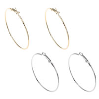 Brass Hoop Earring Donut plated nickel lead & cadmium free Sold By Pair