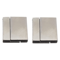 Brass Magnetic Clasp Rectangle platinum color plated nickel lead & cadmium free Approx Sold By Bag